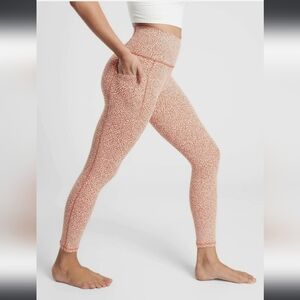 Athleta Salutation 7/8 Tight Micro Cheetah Oxford Rust/Seasalt XS